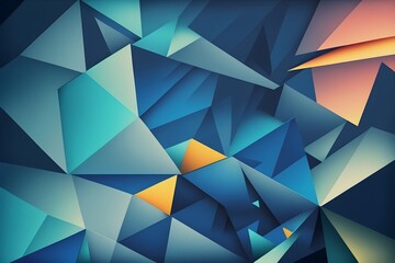 Blue flat design for a background, cool abstract background with multi colors, Generative AI