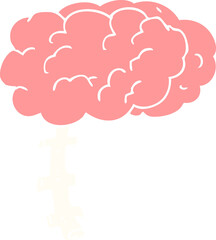 flat color illustration of a cartoon brain