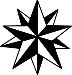 Obraz premium black line tattoo of a star