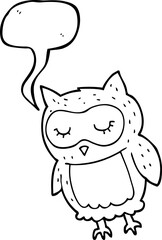 speech bubble cartoon owl