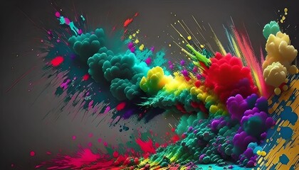 Explosion of colors, color bomb exploding, wallpaper, background