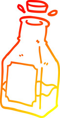 warm gradient line drawing cartoon drink in decanter