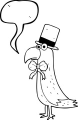speech bubble cartoon posh parrot