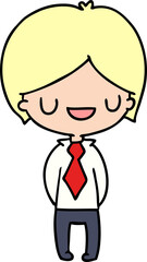 cartoon of a kawaii cute boy