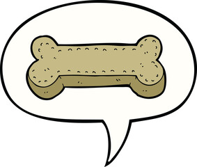cartoon dog biscuit and speech bubble