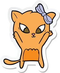sticker of a cartoon cat
