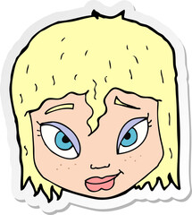 sticker of a cartoon female face