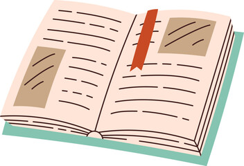 Open book flat icon Reading literature