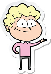Obraz premium sticker of a cartoon happy man
