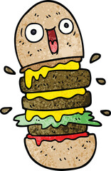 cartoon doodle burger