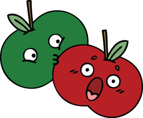 cute cartoon pair of apples