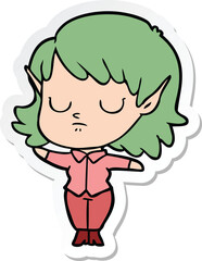 Obraz premium sticker of a cartoon elf girl
