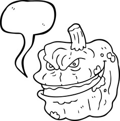 speech bubble cartoon spooky pumpkin