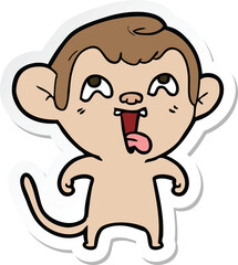 Fototapeta premium sticker of a crazy cartoon monkey