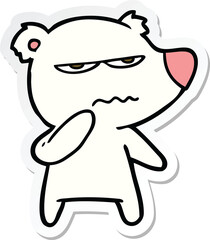 sticker of a angry bear polar cartoon