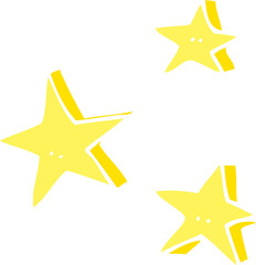 flat color illustration of a cartoon decorative doodle stars