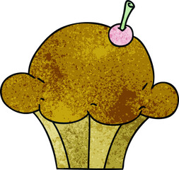 quirky hand drawn cartoon muffin