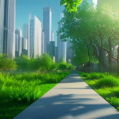 Eco Futuristic City, Technology, Nature, Sci Fi .generative Ai