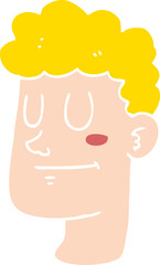flat color style cartoon male face