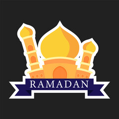 illustration design ramadan kareem sticker set