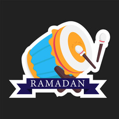 illustration design ramadan kareem sticker bedug