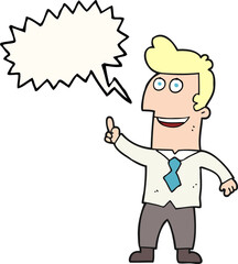 speech bubble cartoon businessman pointing