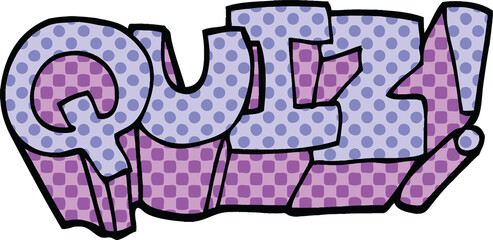 comic book style cartoon quiz symbol