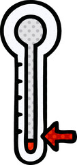 comic book style cartoon cold thermometer