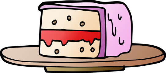 cartoon doodle slice of cake