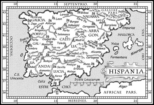 Ancient map of Spain
