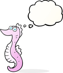 thought bubble cartoon seahorse