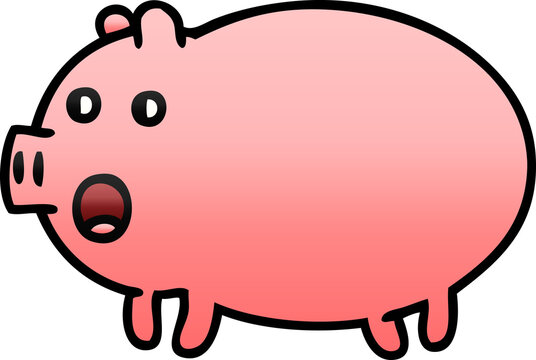 gradient shaded cartoon pig