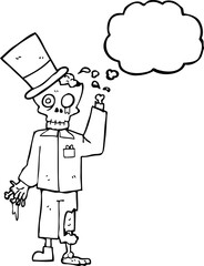 thought bubble cartoon posh zombie