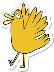 sticker of a cartoon squawking bird