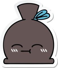 sticker of a cute cartoon sack