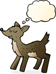 cute cartoon deer with thought bubble