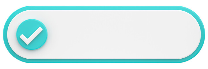 3D checkbox with text area. 3D illustration.