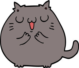 happy cartoon cat