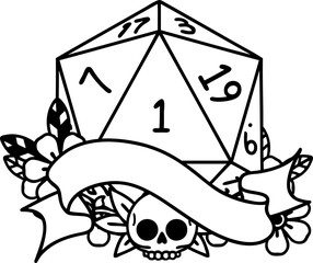 natural one d20 dice roll illustration