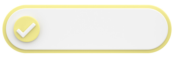 3D checkbox with text area. 3D illustration.