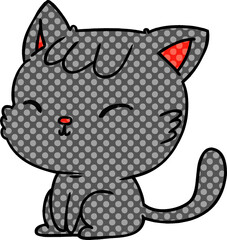 cartoon of cute kawaii cat
