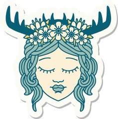 human druid character face sticker
