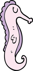 cartoon doodle sea horse