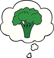 cartoon brocoli and thought bubble