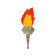 retro cartoon flaming torch © lineartestpilot