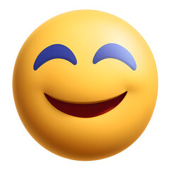 Fototapeta premium lucky / happy emoji 3d icon isolated on white background generative ai funny smiley smiling face