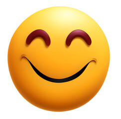 Fototapeta premium lucky / happy emoji 3d icon isolated on white background generative ai funny smiley smiling face