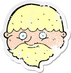 retro distressed sticker of a cartoon bearded man