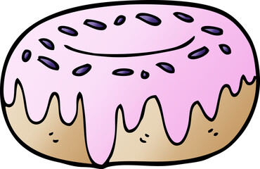 cartoon doodle donut with sprinkles