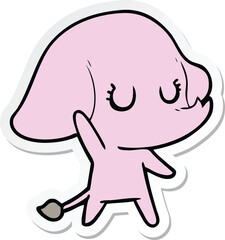 sticker of a cute cartoon elephant